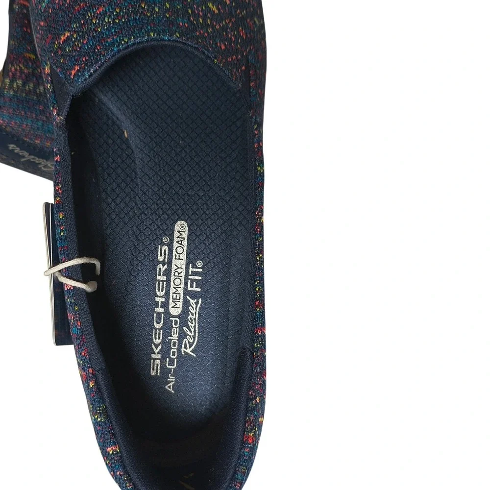 Skechers Relaxed Fit Slip On Sneakers Womens 9.5 Navy Multi Air Cooled Memory